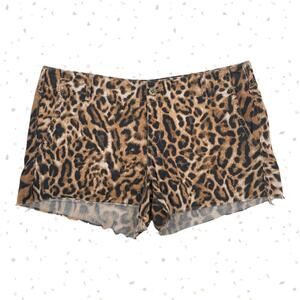 Retro RL Leopard Cheetah Print Mini Shorts Cutoff Summer Mobwife Style Size 30